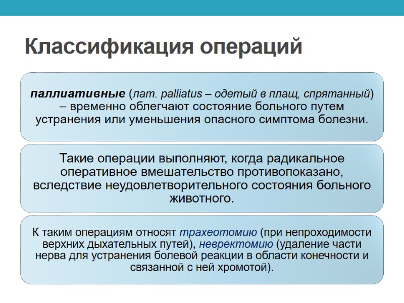 Классификация операций